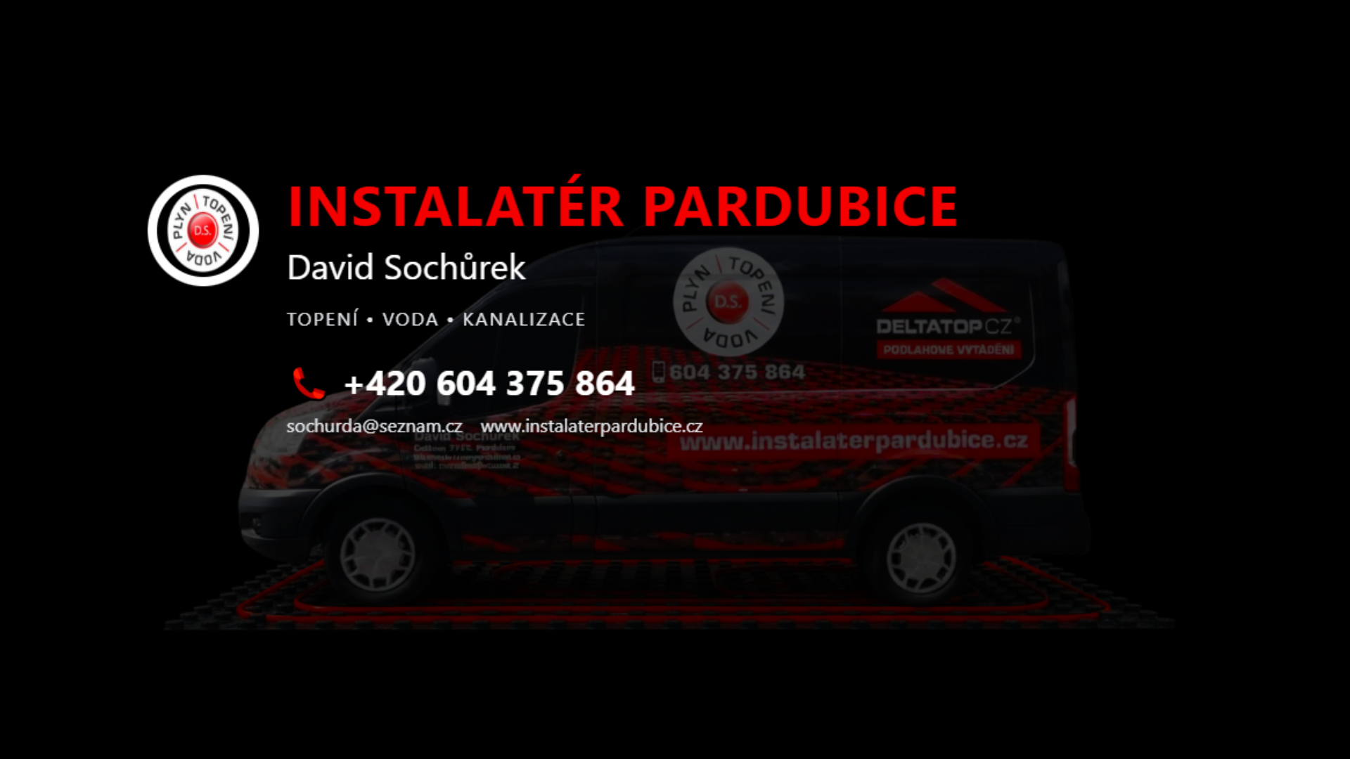 Ukázka webu instalatéra Pardubice
