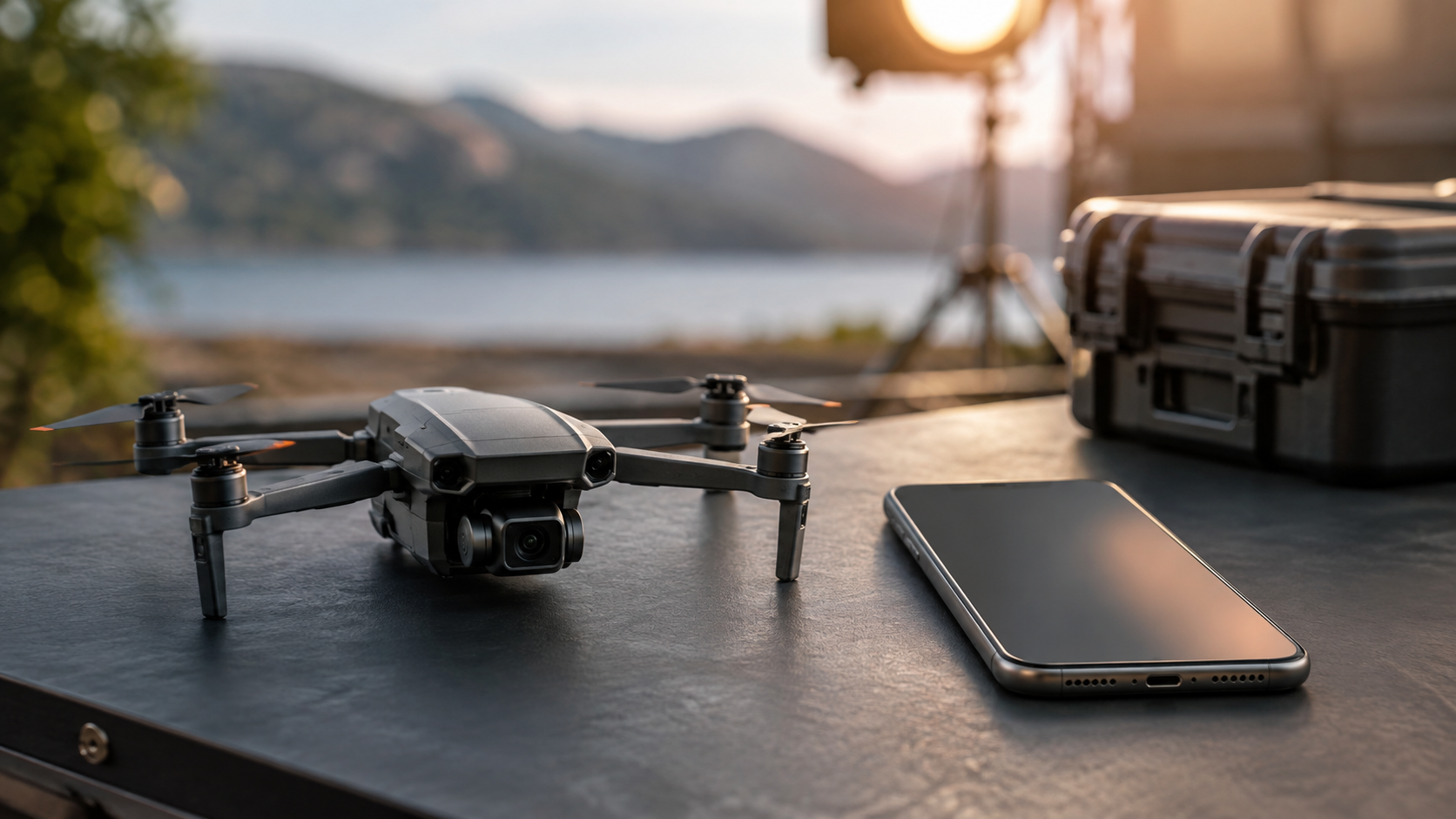Specifické video s dronem a mobilem